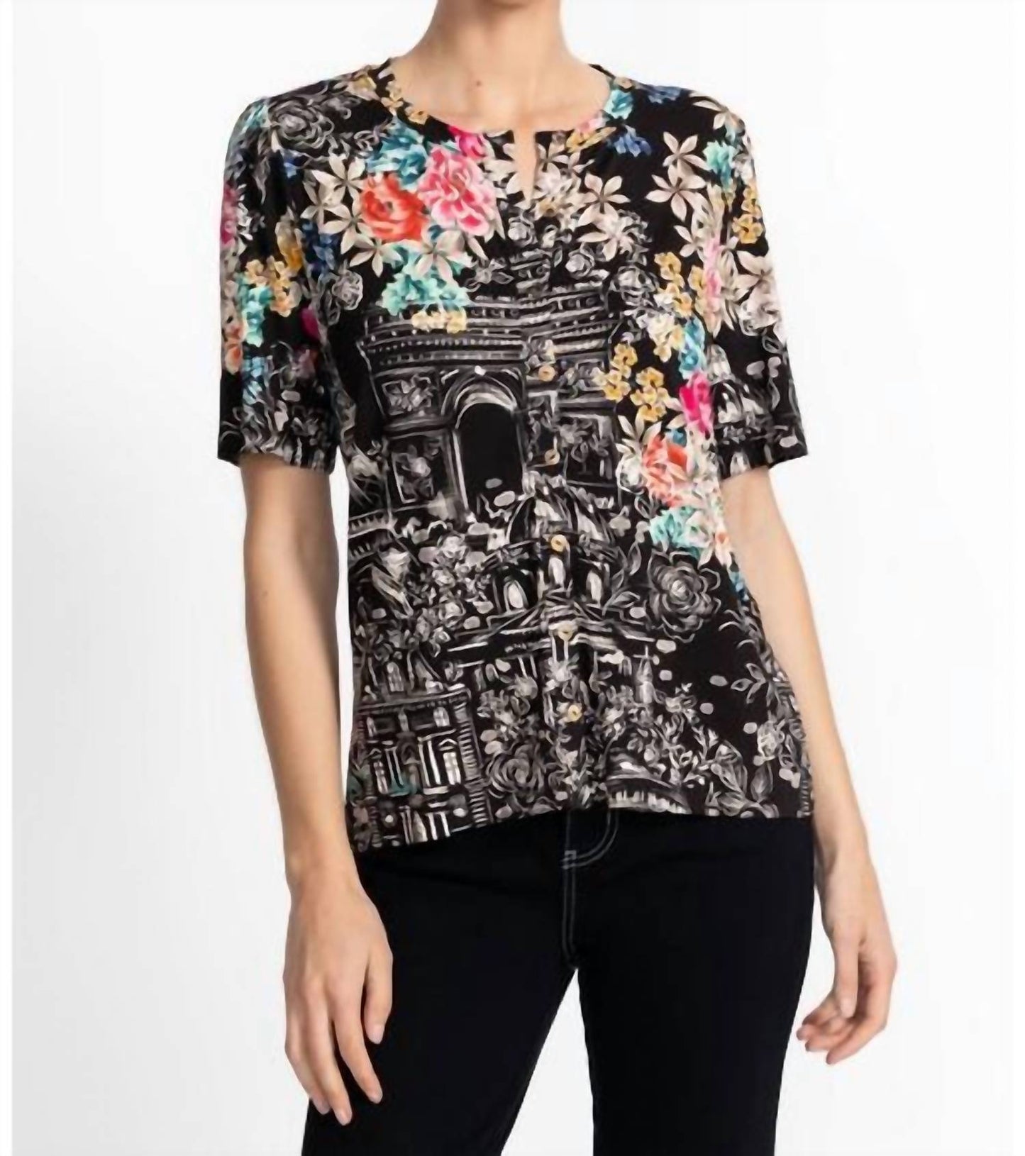 Johnny Was - JANIE FAVORITE KIMONO SLEEVE MANDARIN TEE