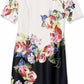 Adrianna Papell - Short Sleeve Floral Print Jersey Dress