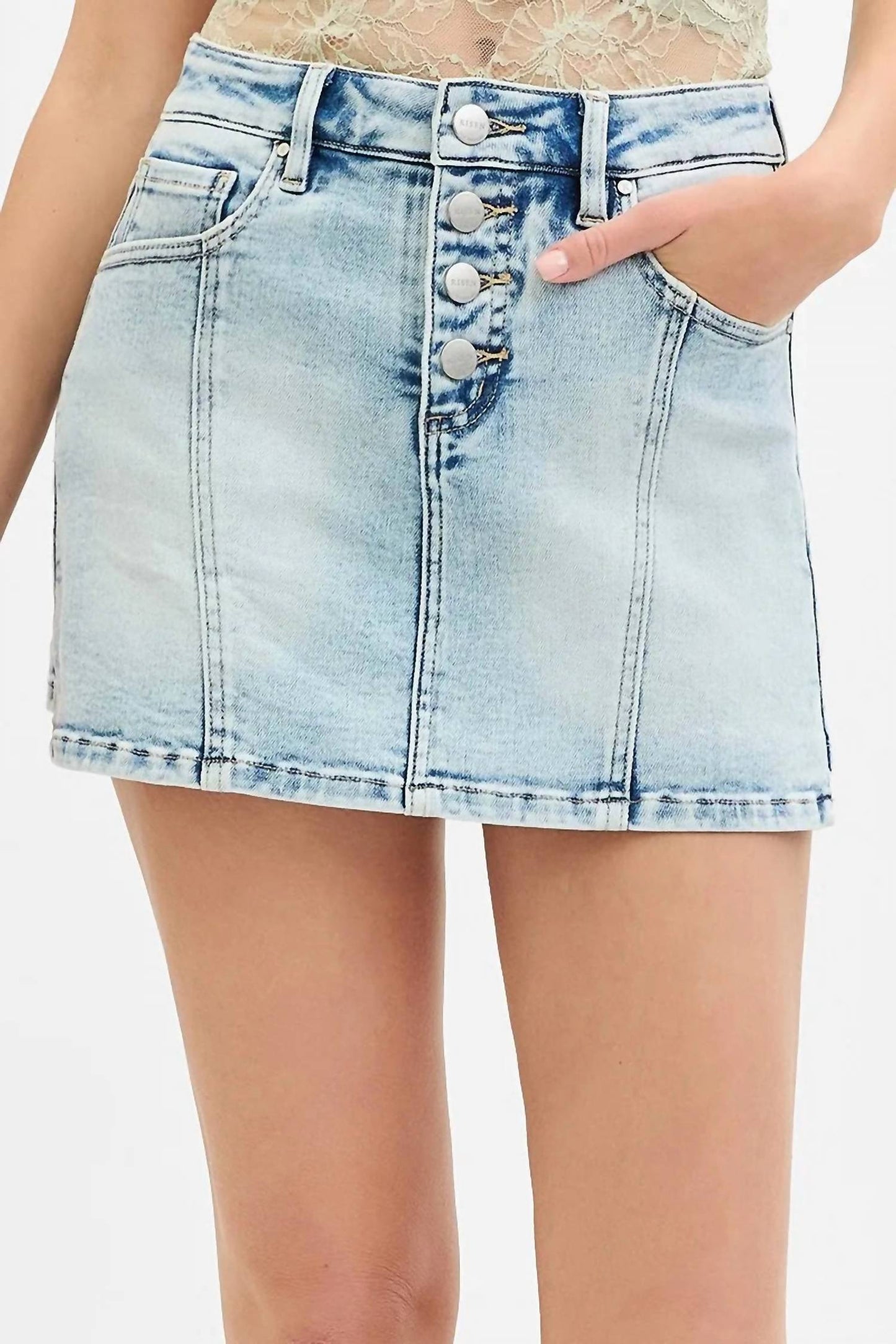 Trendsi - Risen Full Size High Rise Button Down Skorts Plus Size