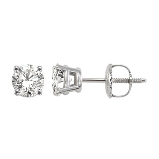 Aamiaa - 1.00 Carat Natural Diamond Round Brilliant Stud Earrings