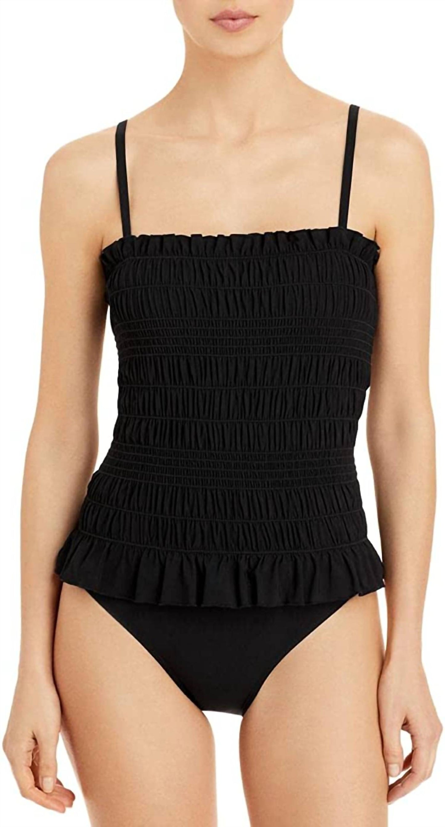 Tory Burch - Costa Smocked One Piece Swimsuit