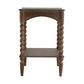 Rustic Brown Wood Coffee Table with Turned Spiral Legs and Lower Shelf