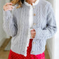 Aureum - Eyelet Trim Cable Knit Cardigan