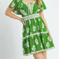 Umgee - Floral Ruffle Trim Tiered Mini Dress