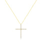 10K Yellow Gold 3.00 cttw Round-Cut Diamond Cross 18" Pendant Necklace (J-K Color, I1-I2 Clarity)