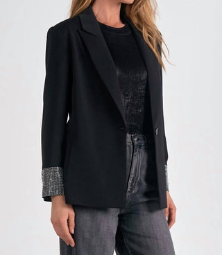 Elan - Rhinestone Cuff Blazer