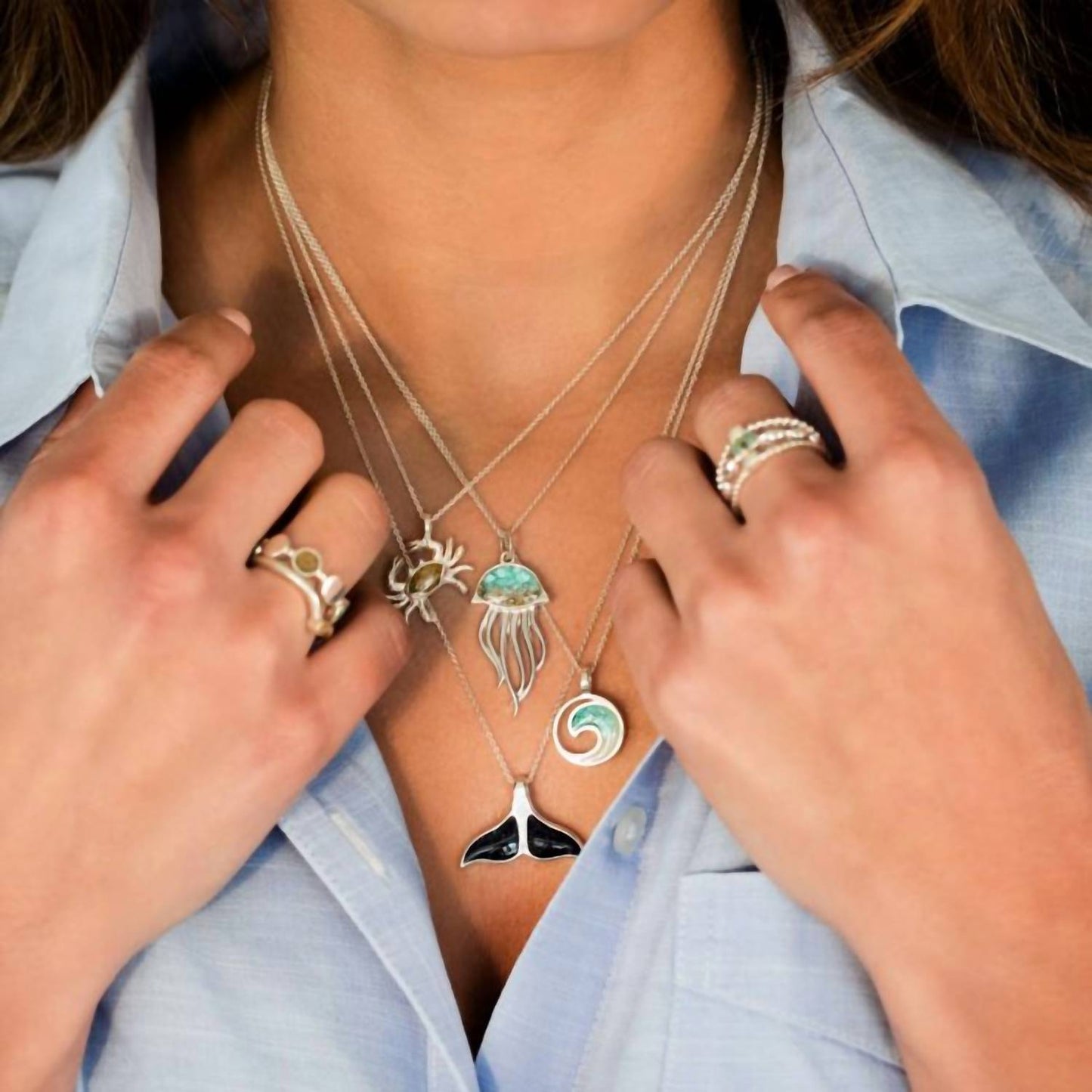 Dune Jewelry - Women's Whale Tail Necklace