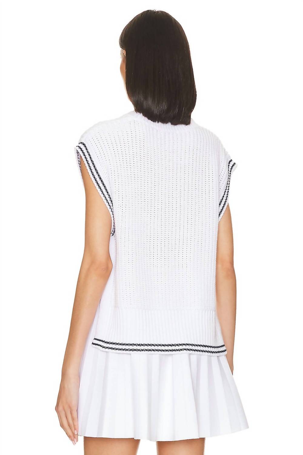 525 America - Lizzie Cable Varsity Vest Sweater