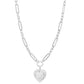 Eklexic - Women's Large Multi Link Chain & Heart Pendant Necklace