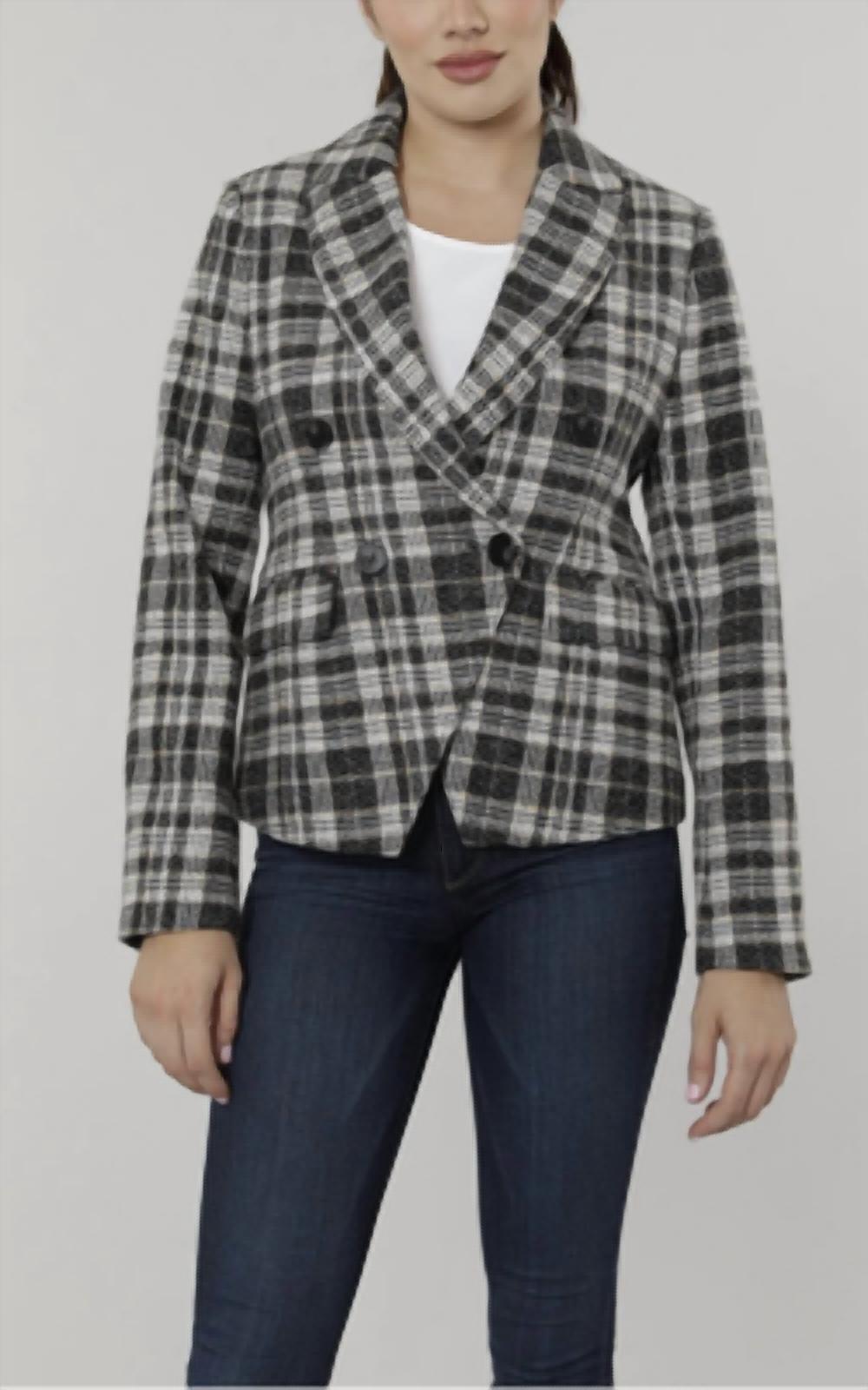 Dolce Cabo - Plaid Double Breasted Blazer