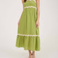 Blu Pepper - Trim And Ruffled Bottom Midi Dress