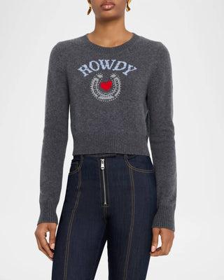 Cinq A Sept - Cropped Graphic Howdy Sweater