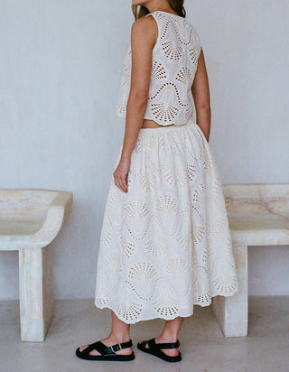 A.Ren - Cannes Eyelet Front Tie Tank