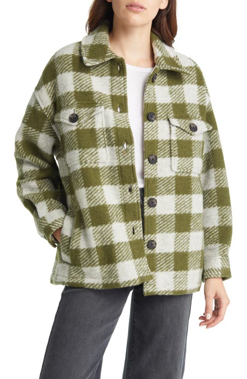 AllSaints Fenix Check Wool Blend Shirt Jacket