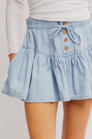 Free People - Roselle Denim Mini Skirt