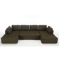 138.5" Modular Combination U-Shaped Sofa in Green