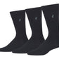 Polo Ralph Lauren Men's 3 Pack Solid Supersoft Embroidered Logo Dress Crew Socks Black Size 13-16