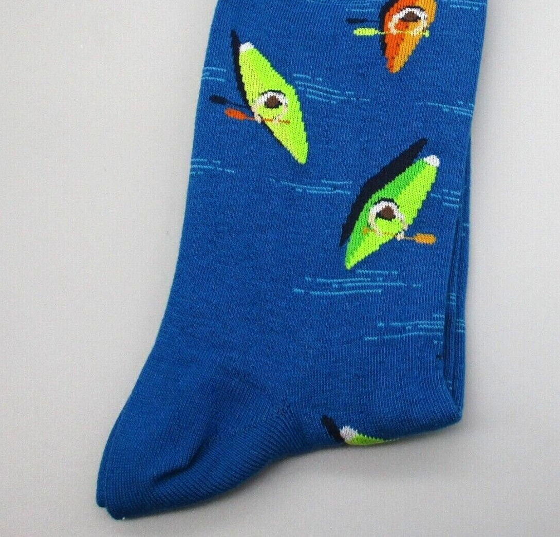 Hot Sox Men's Kayak Graphic Socks Blue Size 10-13