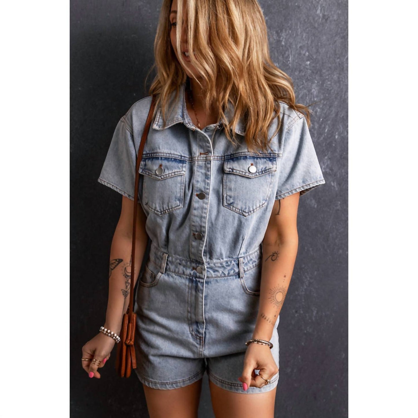 Aapparella - Texas Short Sleeve Denim Romper