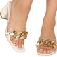 Thistle And Clover - Women's Chunky Chain Heels