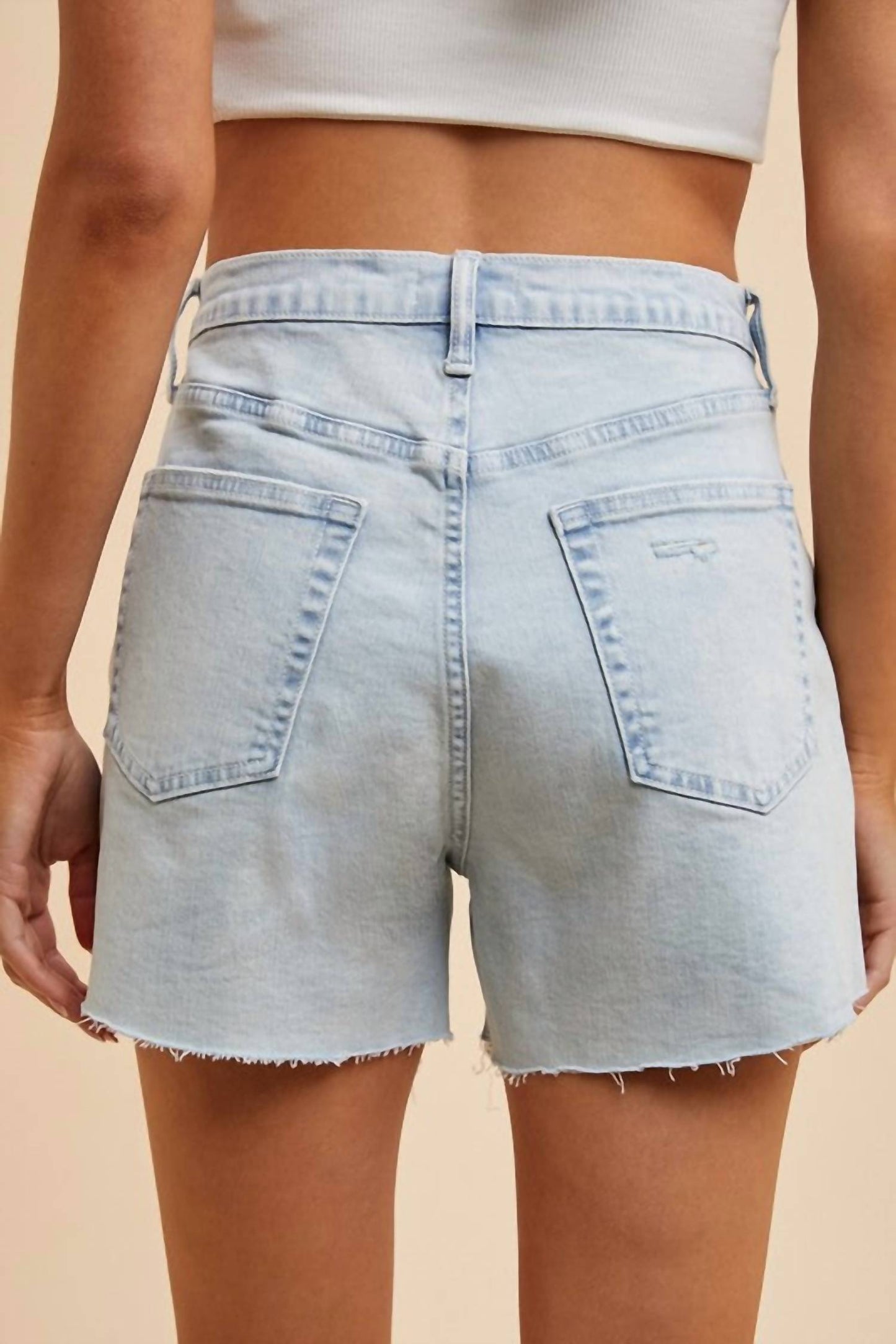Anniewear - Women's The Jen Comfort Stretch Distressed Hem Shorts