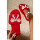 1 The Woman - Women's Plush Rhinestone Bow Slippers