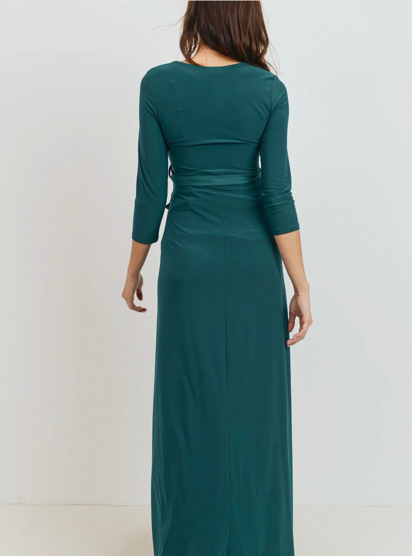 Hello Miz - Floral Faux Wrap Maternity & Nursing Maxi Dress