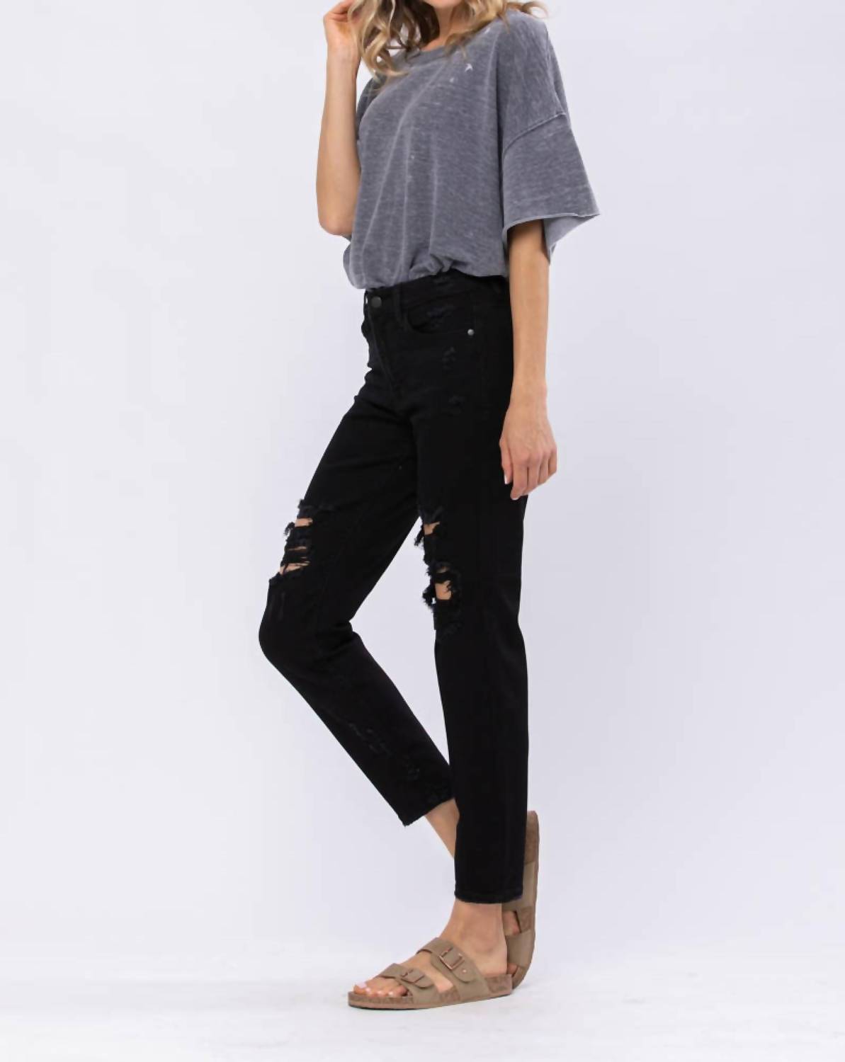 Judy Blue - High Waist Destroyed Boyfriend Denim Jeans
