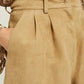 Nili Lotan - Lotan Roxanne Suede Leather High Rise Pleated Shorts