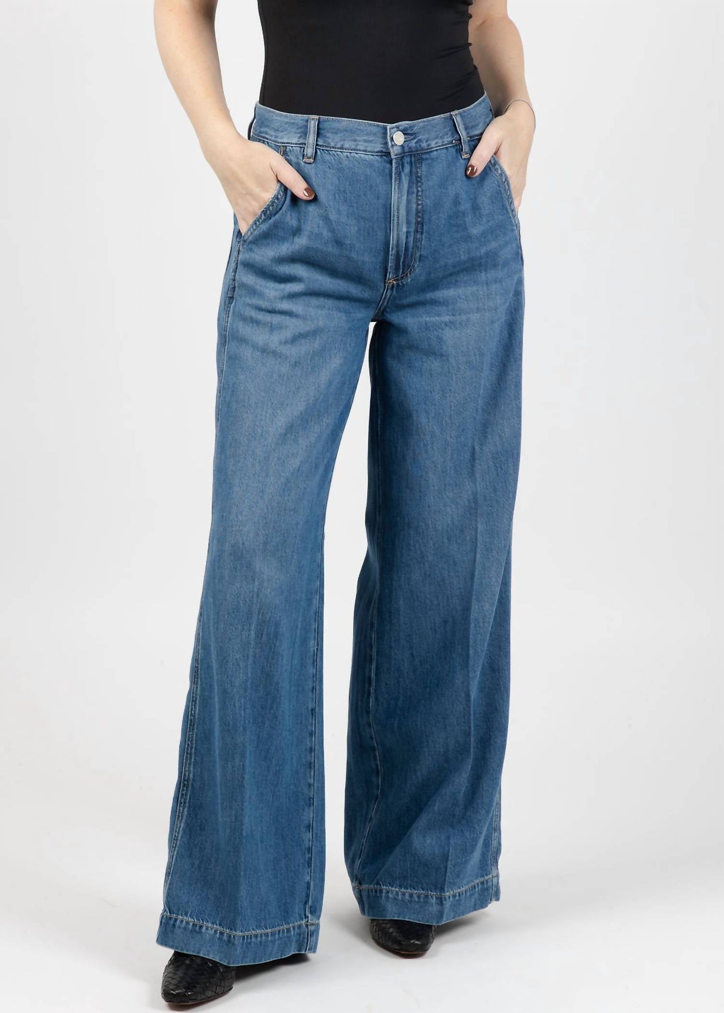 Pistola - Jadyn Double Button Low Slung Palazzo Jeans