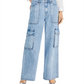 Blanknyc High Rise Wide Leg Cargo Jeans in All Heart Blue