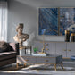 The Oceanus Elegance™ — Marbled Blue & Gold Panel Wall Art
