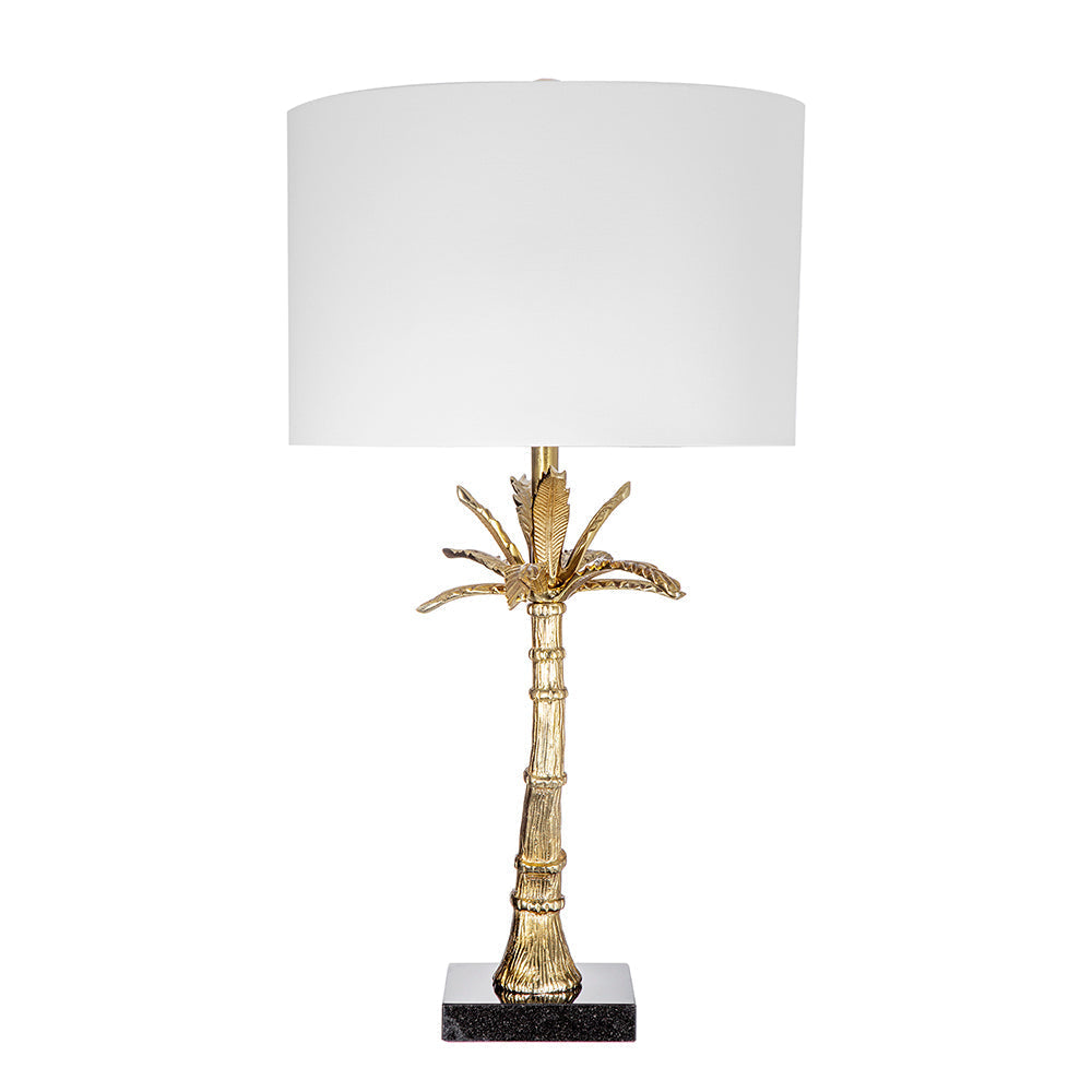D16x31' Leaf Lamp with Marble Base Gold