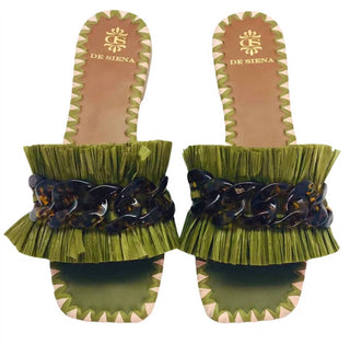 De Siena - Women's Sabaudia Raffia Flat Sandals