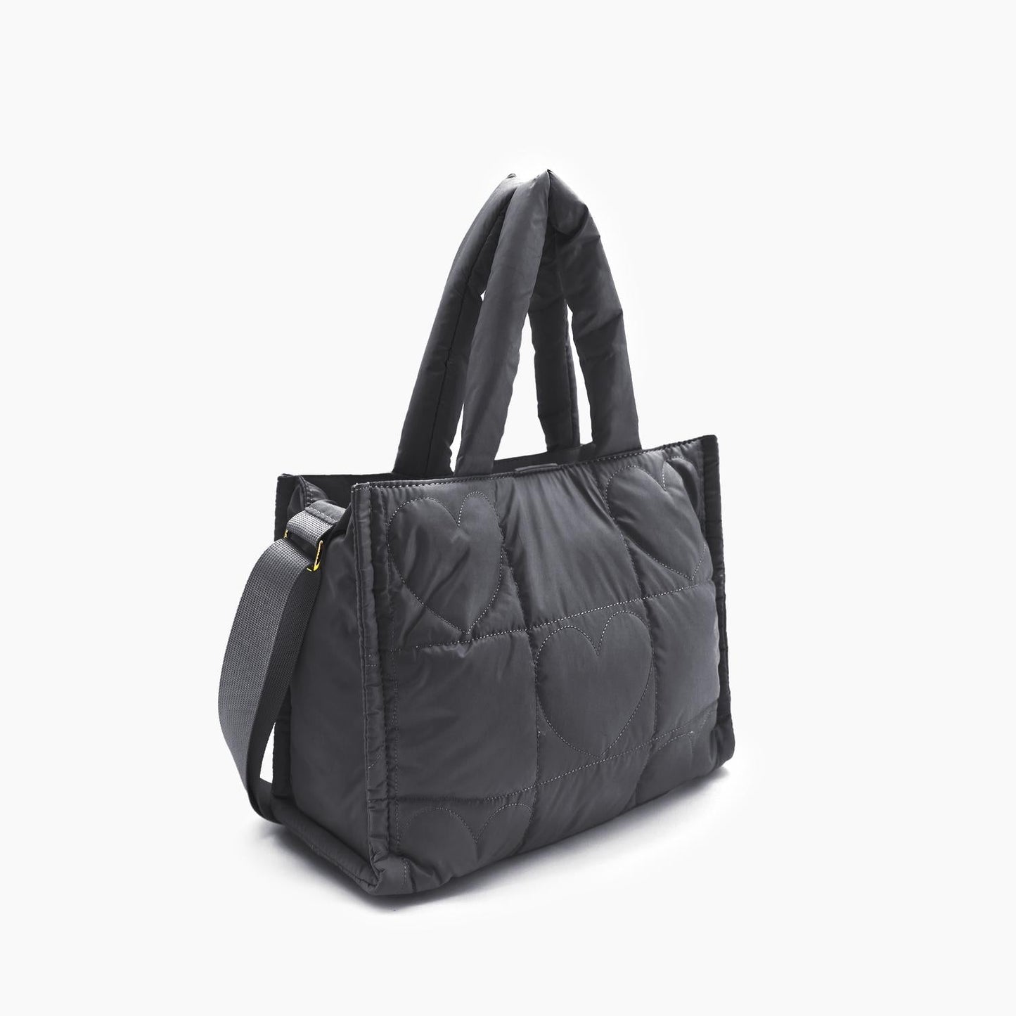 Like Dreams - Women's Kiara Quilted Puffer Heart-embossed Tote Bag