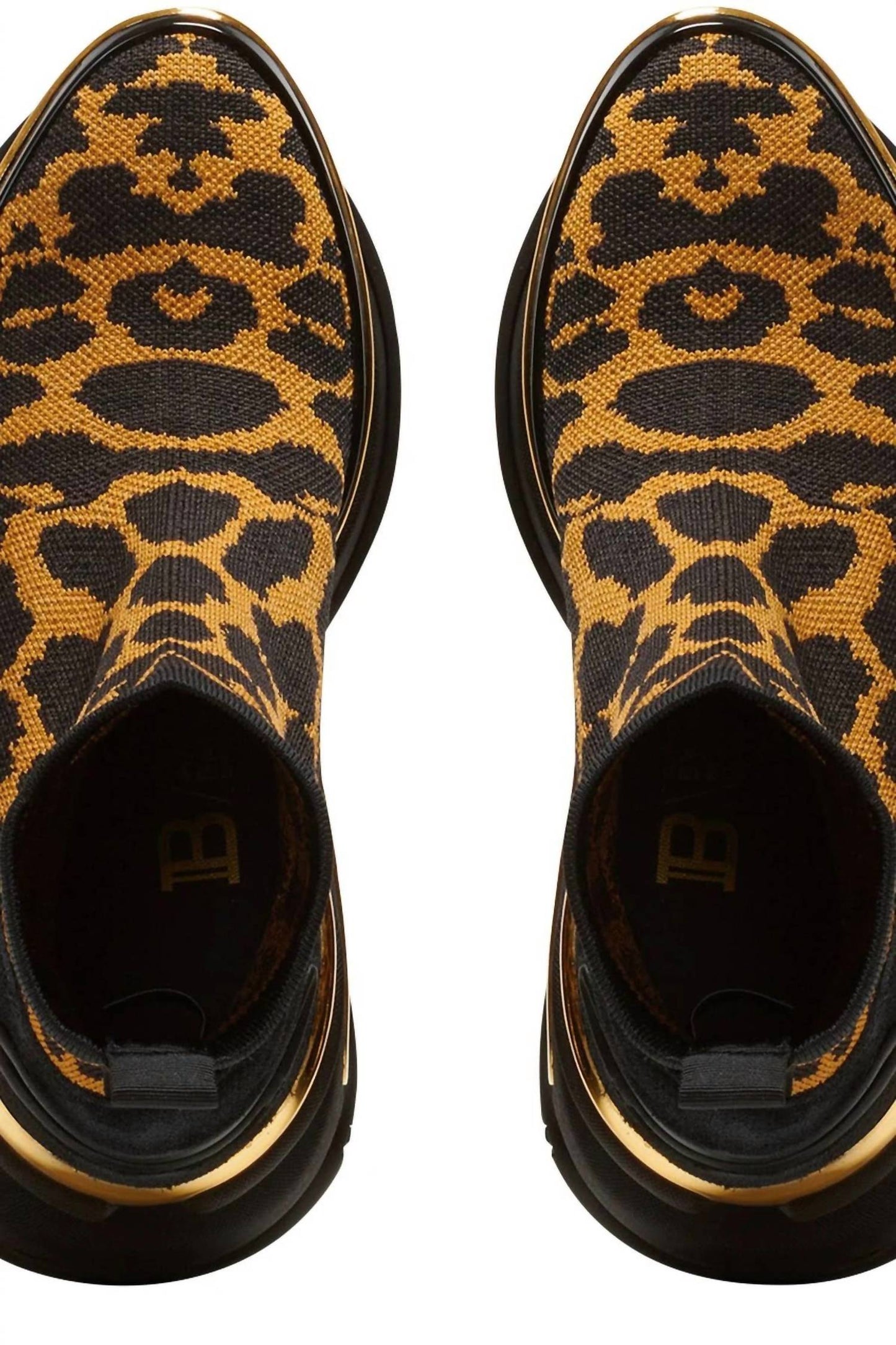 Balmain - Women's Leopard B-bold Wedge High-top Sneakers