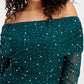 B. Darlin - Off-the-shoulder Pearl Gown - Plus