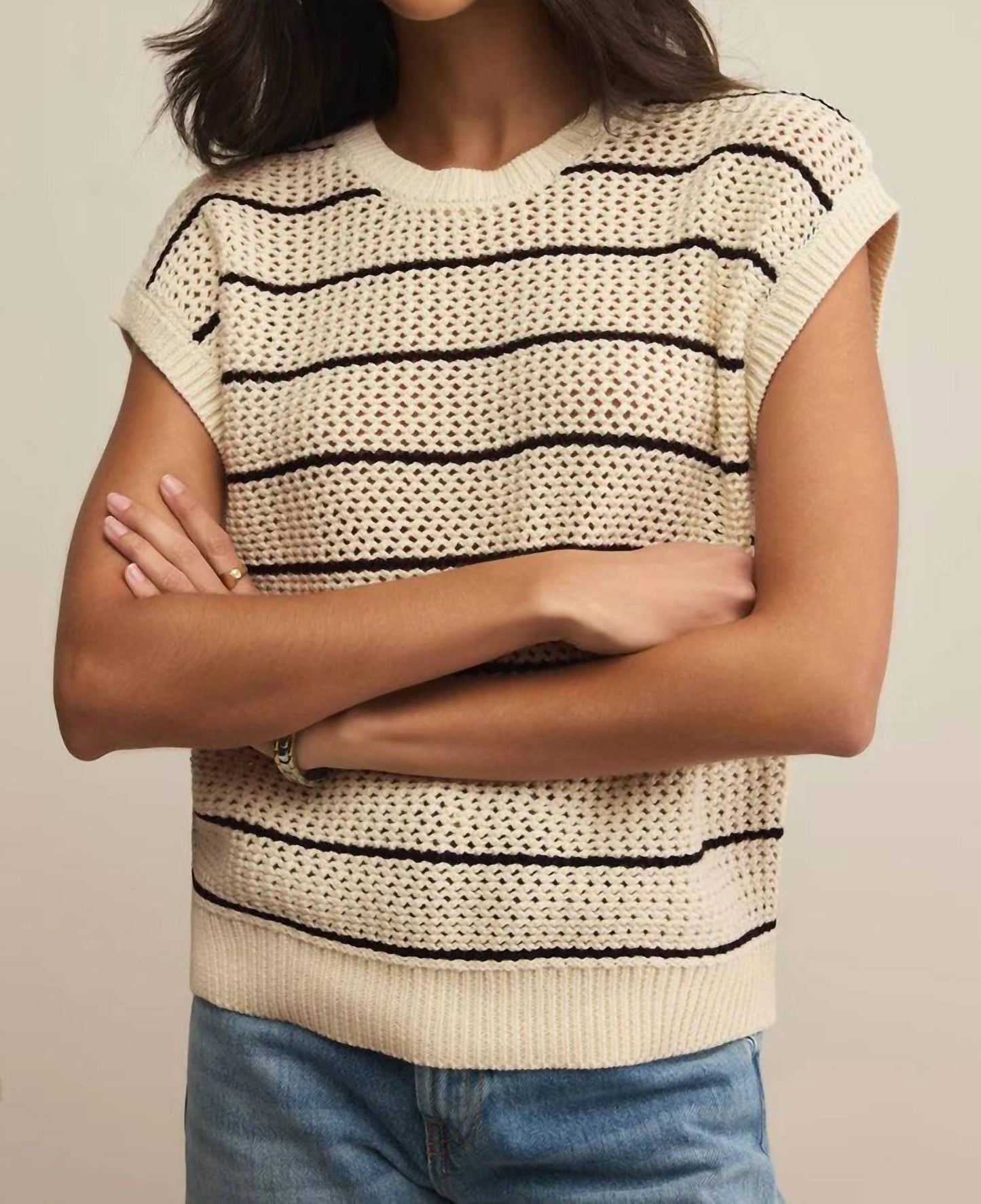 Z Supply - Ines Striped Crochet Sweater Top