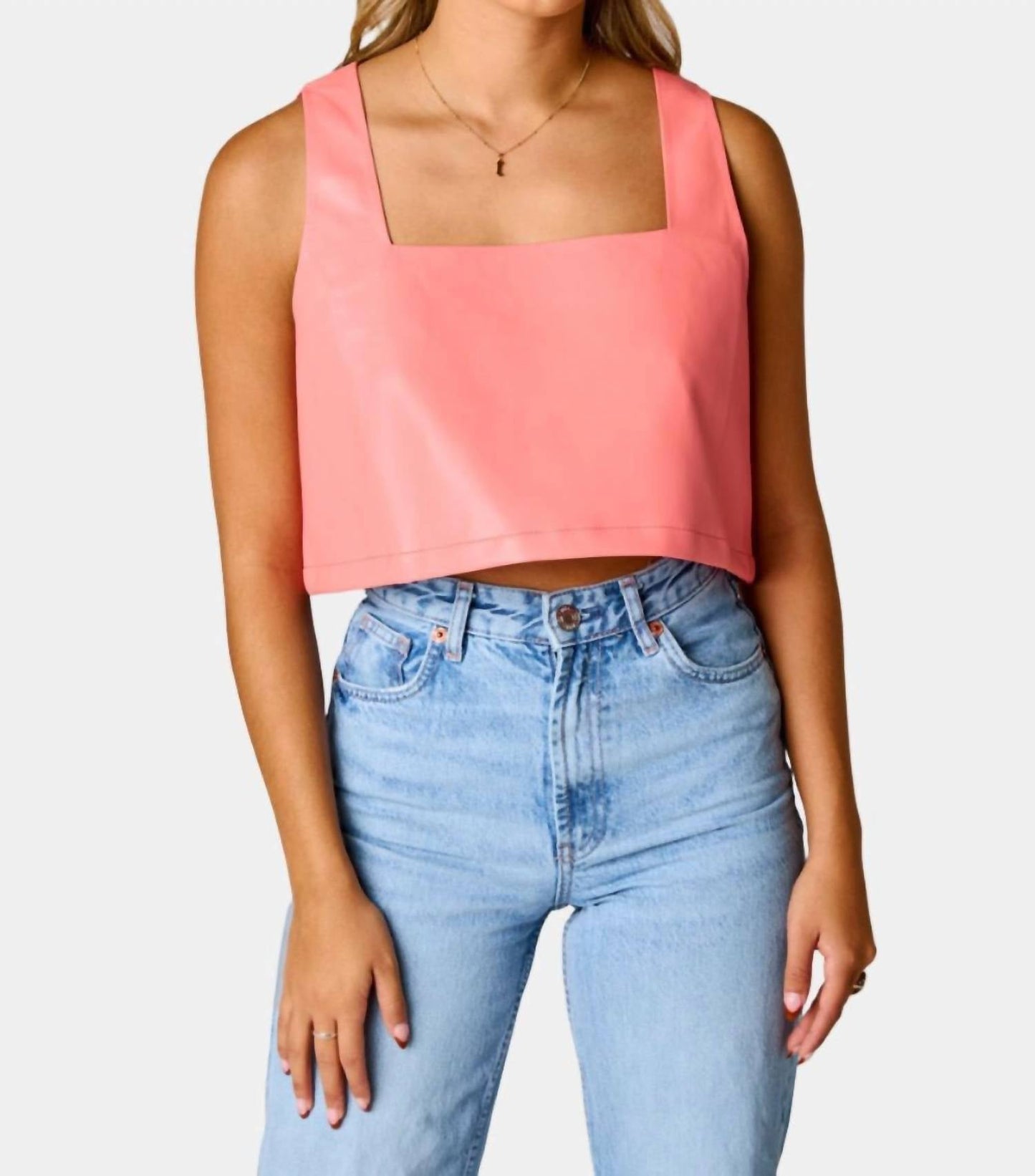 Buddylove - Manning Vegan Leather Cropped Tank Top