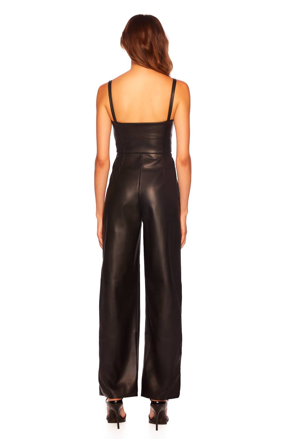 Susana Monaco - Faux Leather Squareneck Tank Jumpsuit