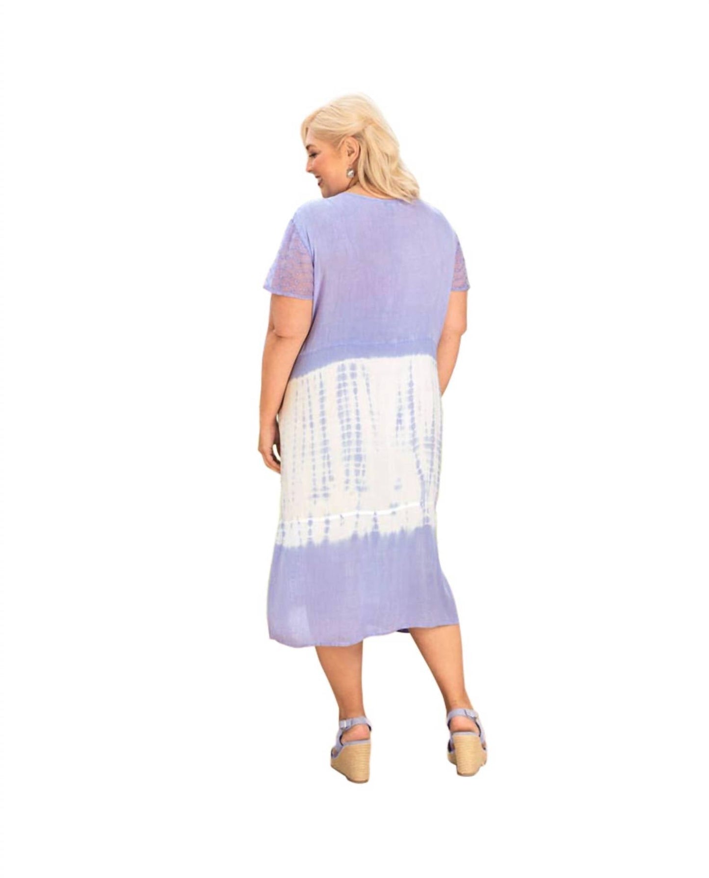 On The Plus Side - Maeve Tie Dye Print Short Sleeve Dress - Plus Size