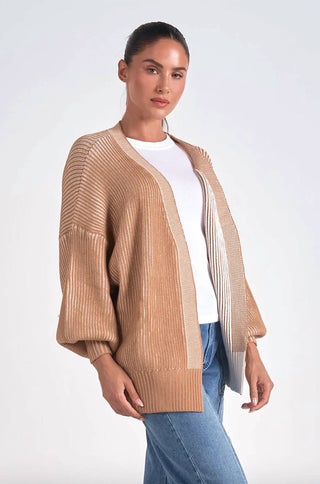 Elan - Balloon Sleeve Open Cardigan
