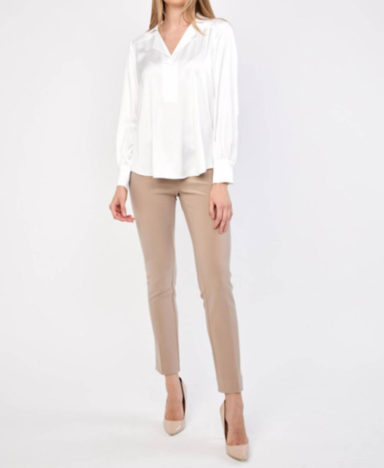 Joseph Ribkoff - Notched Collar Satin Blouse