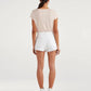 7 For All Mankind - High Waist Frayed Exposed Buttons Hem Shorts