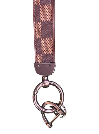 Ellison+Young - Unisex Checkered Faux Leather Keychain