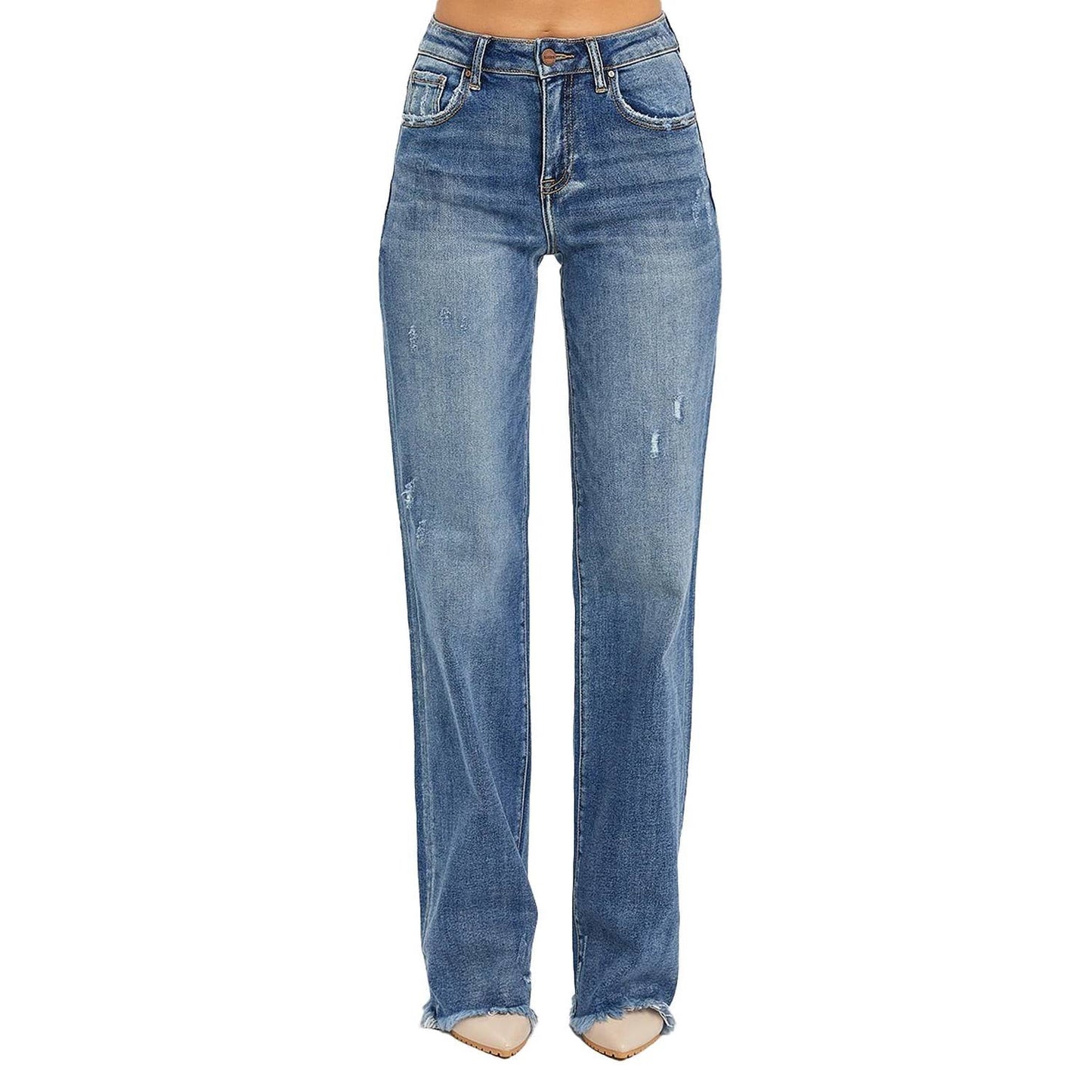 Risen - High Rise Long Straight Jeans