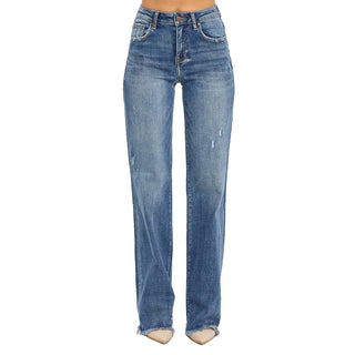 Risen - High Rise Long Straight Jeans