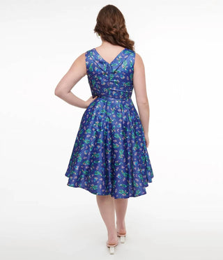 Dolly And Dotty - Grace Peacock Pleated Bust Dress