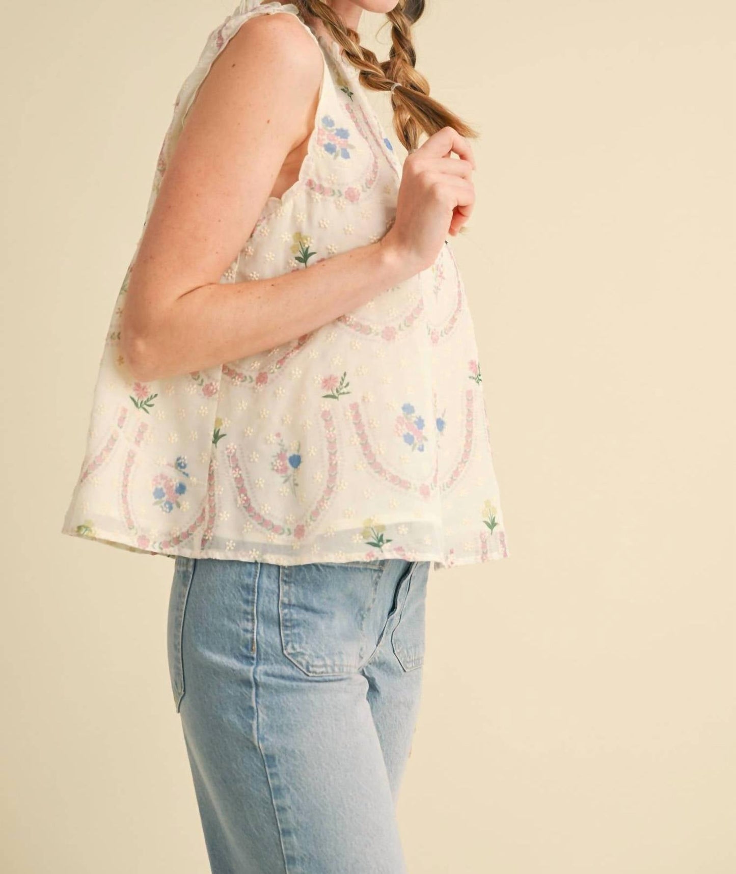 &Merci - Embroidered Babydoll Top