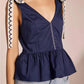 Strut & Bolt - Scallop Embroidery Sleeveless Top